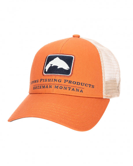 Simms Trout Icon Trucker Hat- Simms Orange