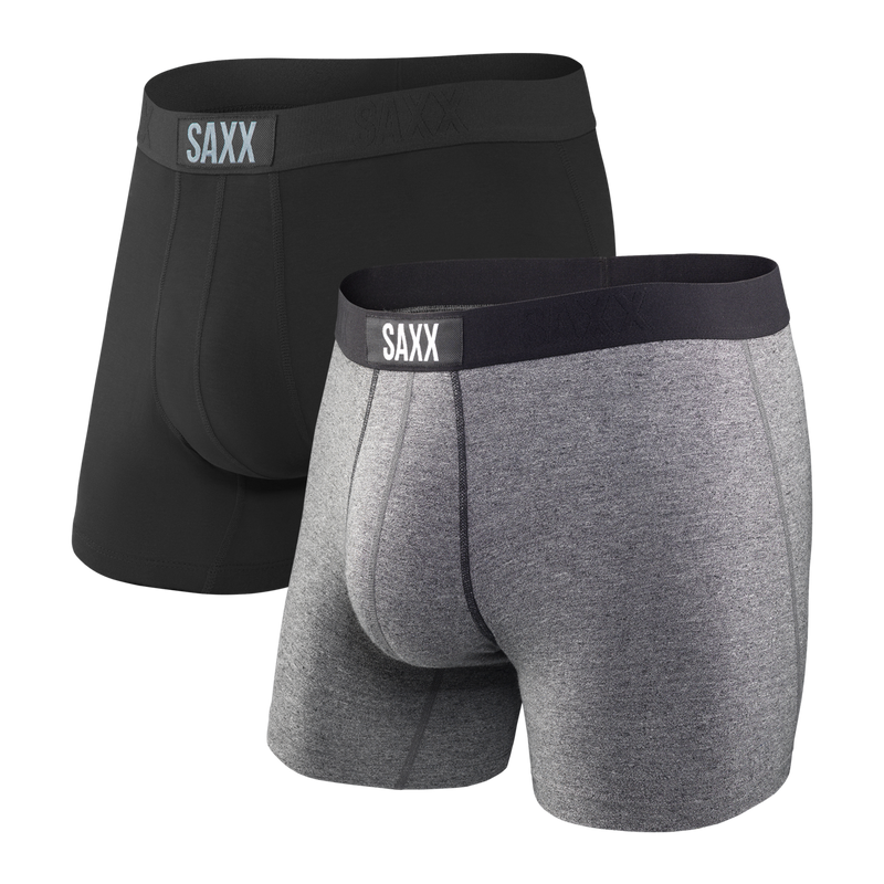 SAXX Vibe Boxer 2-Pack - Black and Gray
