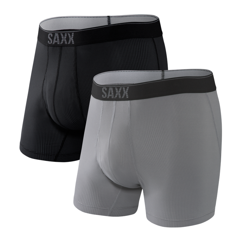 SAXX Quest Boxer Brief 2 Pack- Black/Dark Charcoal 2