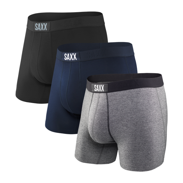 Saxx Men's Vibe Boxer Brief Super Soft Jersey 3 Pack